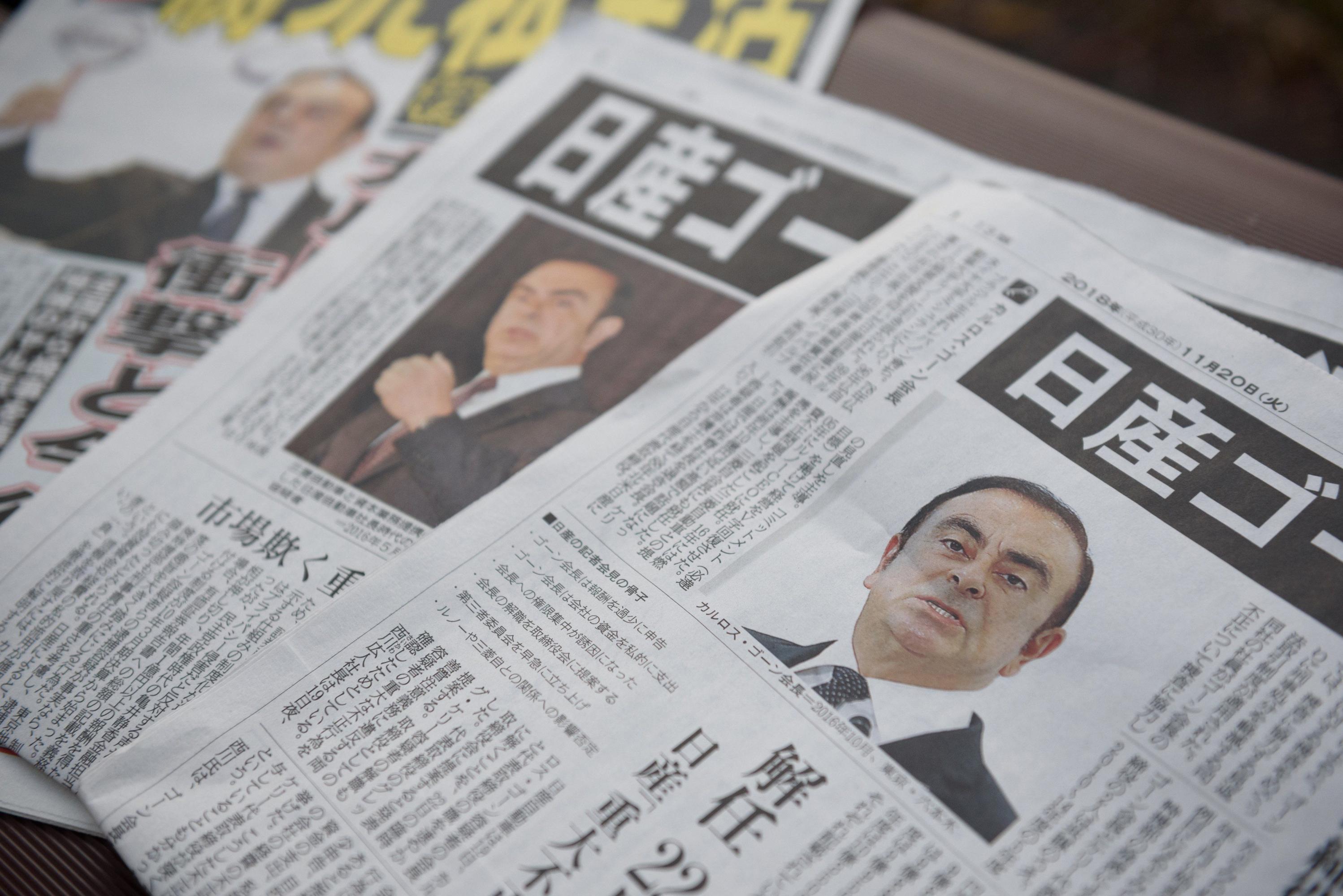 La detención del presidente de Nissan, Carlos Ghosn, en Japón. (Foto: Bloomberg)