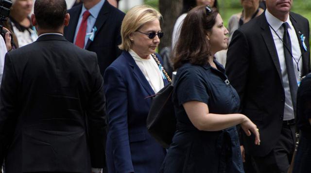 La candidata presidencial del Partido Demócrata de Estados Unidos llega a la ceremonia en memoria de las víctimas del 11 de setiembre del 2001. (Foto: AFP)