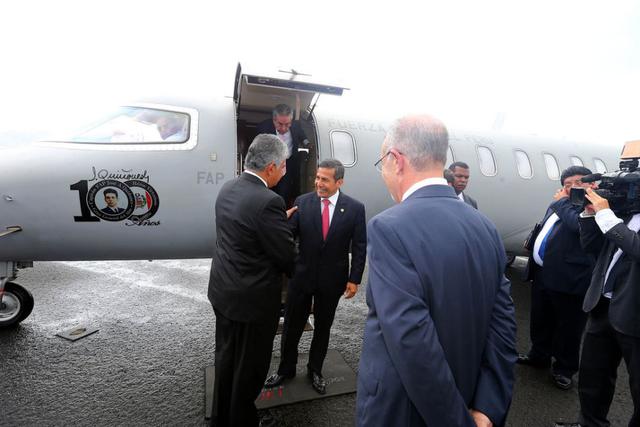 El presidente Humala llegó a las 14:40 horas al aeropuerto internacional Panamá Pacífico. (Foto: Presidencia)