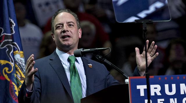 5. Rience Priebus será el Jefe de Gabinete. Criado en un pueblo de Wisconsin a orillas del lago Michigan, es hijo de padre alemán y madre de ascendencia griega. Está casado desde 1999 con la educadora y psicóloga Sally Priebus con quien tiene dos hijos. P