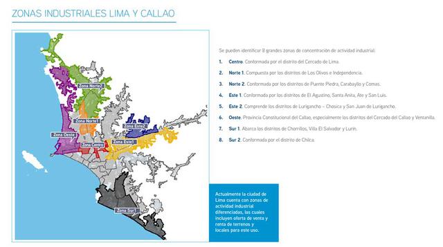 Actualmente la ciudad de Lima cuenta con zonas de actividad industrial diferenciadas, las cuales incluyen oferta de venta y renta de terrenos y locales para este uso, señala Colliers International.