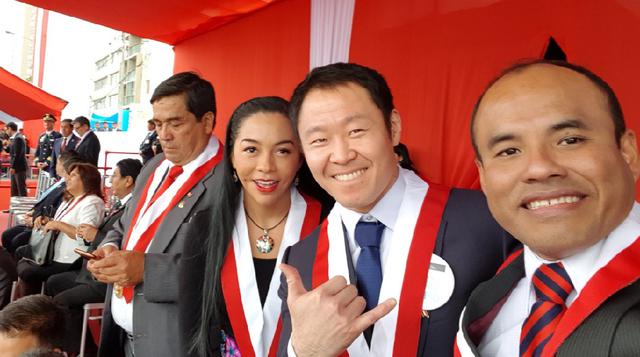 Kenji Fujimori también estuvo presente en el desfile (foto: Federico Pariona).