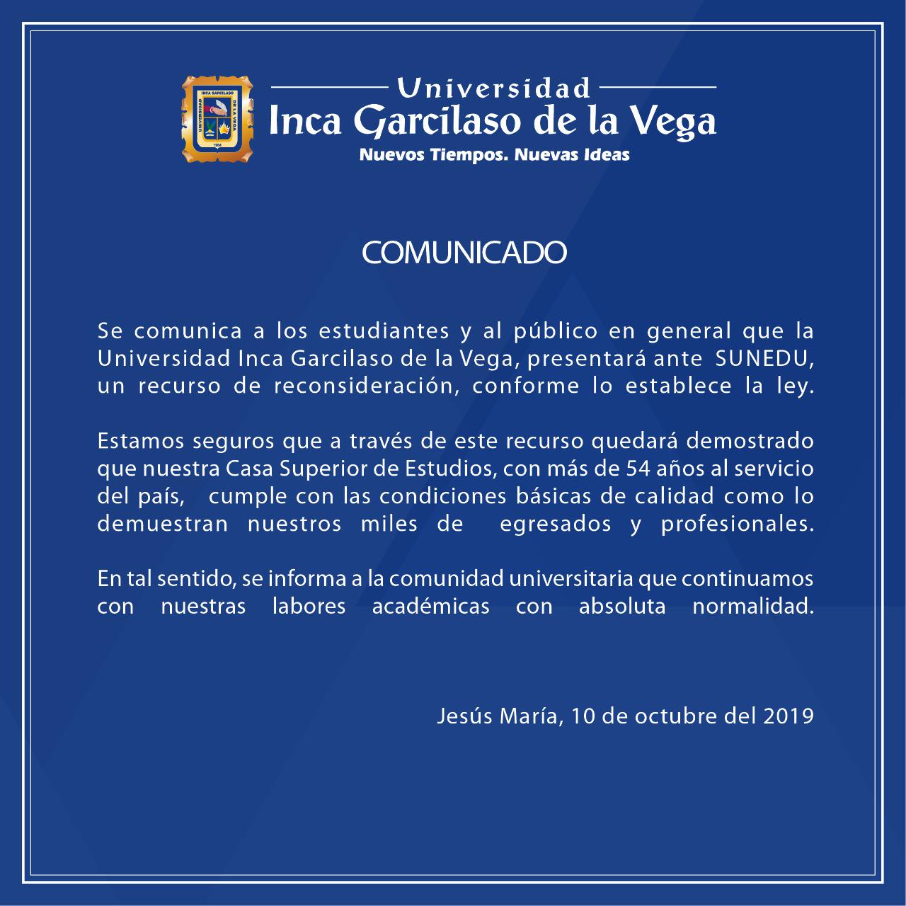 (Foto: Universidad Garcilaso de la Vega)