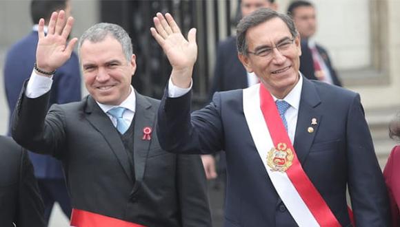 Salvador Del Solar, presidente del Consejo de Ministros, junto al presidente de la República, Martín Vizcarra. (Foto: GEC)