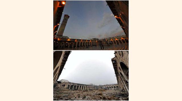 El antes y después de Aleppo tras la guerra de Siria.(foto:Diario ABC, S.L.)