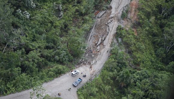 Daños en carreteras en Amazonas por el sismo del 28 de noviembre. (Foto: PCM)