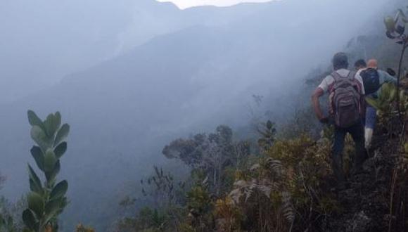 El fuego –que no ha podido ser controlado- afectó más de 400 hectáreas de sembríos de café, frutales, áreas de reforestación de pino, entre otros. (Foto: Andina)