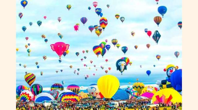 Festival Internacional en Albuquerque, Nuevo México, Estados Unidos. Con más de 500 globos, la Fiesta Internacional del Globo de la ciudad de Albuquerque está considerada como la mayor del mundo y es uno de los eventos más esperados en el estado de Nuevo 