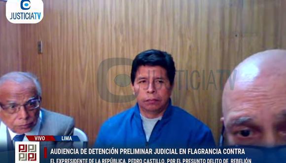 Pedro Castillo, expresidente, fue vacado tras pretender dar un golpe de Estado. (Foto: Justicia TV)