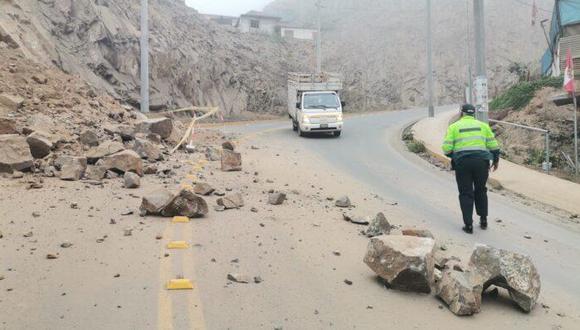 Deslizamiento en Ate y Pasamayo tras sismo de 5.4 en Huaral. Foto Referencial.