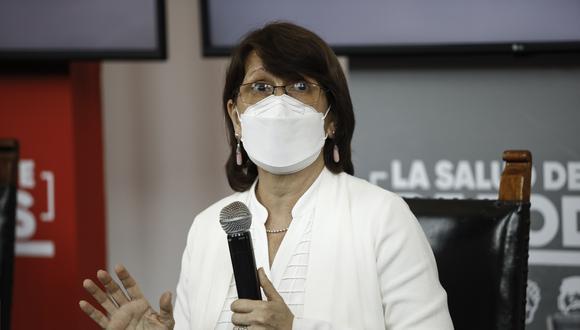 La Ministra de Salud, Pilar Mazzetti, destacó la llegada de las primeras dosis de la vacuna contra el COVID-19 de Sinopharm.(Foto: GEC)
