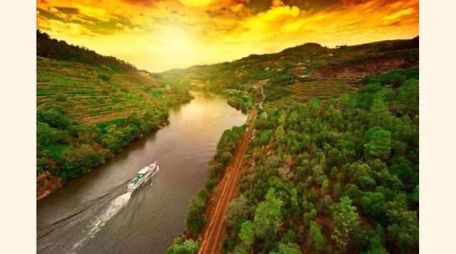 VALLE DEL DUERO, PORTUGAL. Este paisaje también está catalogado por la Unesco como Patrimonio Mundial de la Humanidad, y no es para menos, ya que el contraste de colores de los viñedos con el río y las montañas es espectacular. Puedes realizar alguna ruta