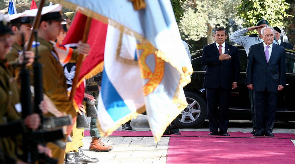 El presidente Ollanta Humala se reunió en la víspera con su homólogo de Israel, Simon Peres. (Foto: Presidencia)