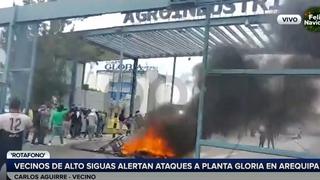 Arequipa: manifestantes realizan ataques a planta de Gloria