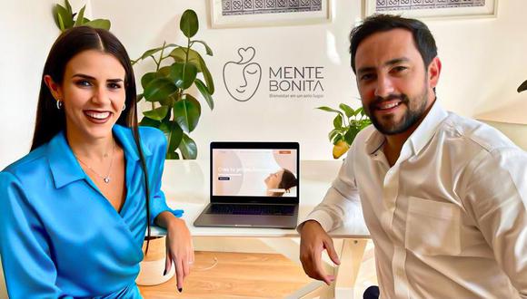 Camila Benzaquen y Brian Hemmerde, cofundadores de "Mente Bonita", una startup peruana.