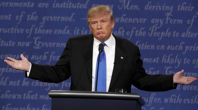 Donald Trump: "No es bonito lo que ella hace. Cientos de millones de anuncios sobre mí. El único aspecto gratificante es que cuando vi la encuesta que salió hoy, la partida está balanceada, y no he gastado absolutamente nada". (Foto: Reuters).
