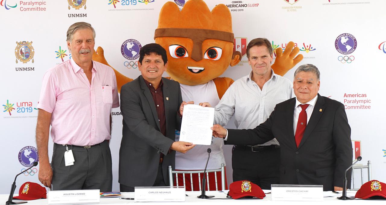 Entrega de obras terminadas del Estadio de San Marcos para los Juegos Panamericanos Lima 2019.