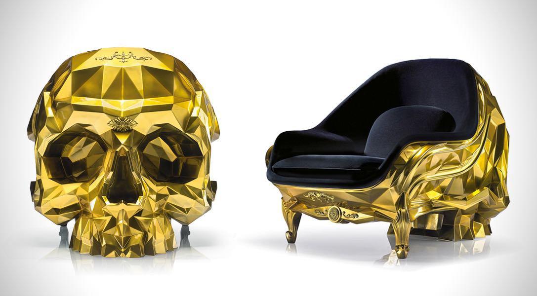 Gold Skull Armchair