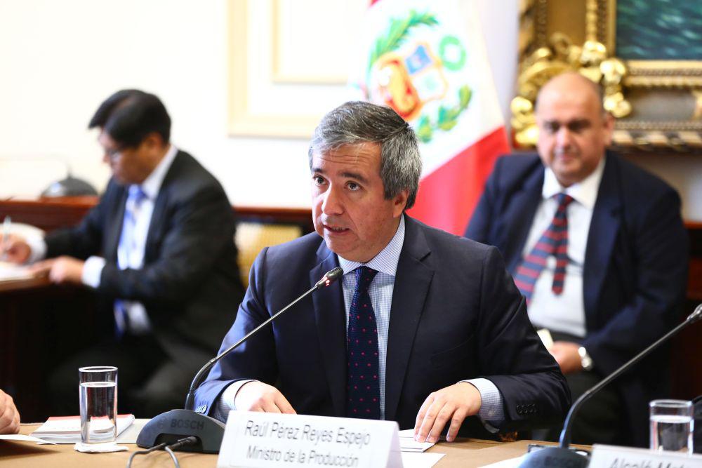 El ministro de la Producción, Raúl Pérez-Reyes, se presentó hoy ante la Comisión de Producción del Congreso. (Foto: Congreso)