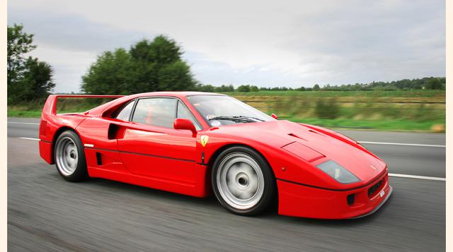 F40: US$ 1 millón (1987-1992) Construido con motivo del 40 aniversario de la fundación de Ferrari como marca. Este auto es un clásico. (foto: upload.wikimedia)