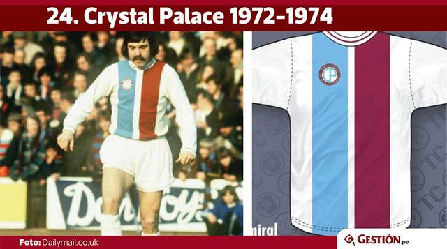 En 1972 el Crystal Palace jugaba en la segunda división de la liga inglesa. No obstante, hasta hoy, que pertenece a la Premier League, se recuerda esta linda camiseta.