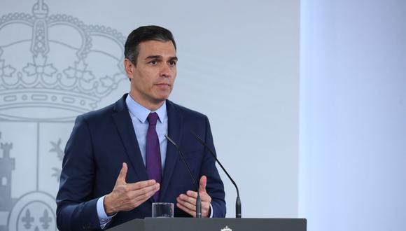 El primer ministro español Pedro Sánchez habla durante una conferencia de prensa después de una reunión de gabinete en Madrid. (Foto: AFP).