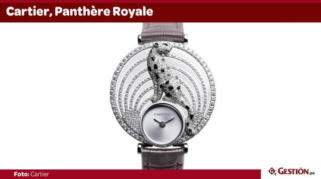 Con todo lo que me fascinó el Cartier Panthère con las manchas negras que mencioné en el resumen anterior, éste es mucho más ostentoso. Elaborado en oro blanco y con diamantes a cada centímetro, este delicado reloj de filigrana fue uno de los más hermosos