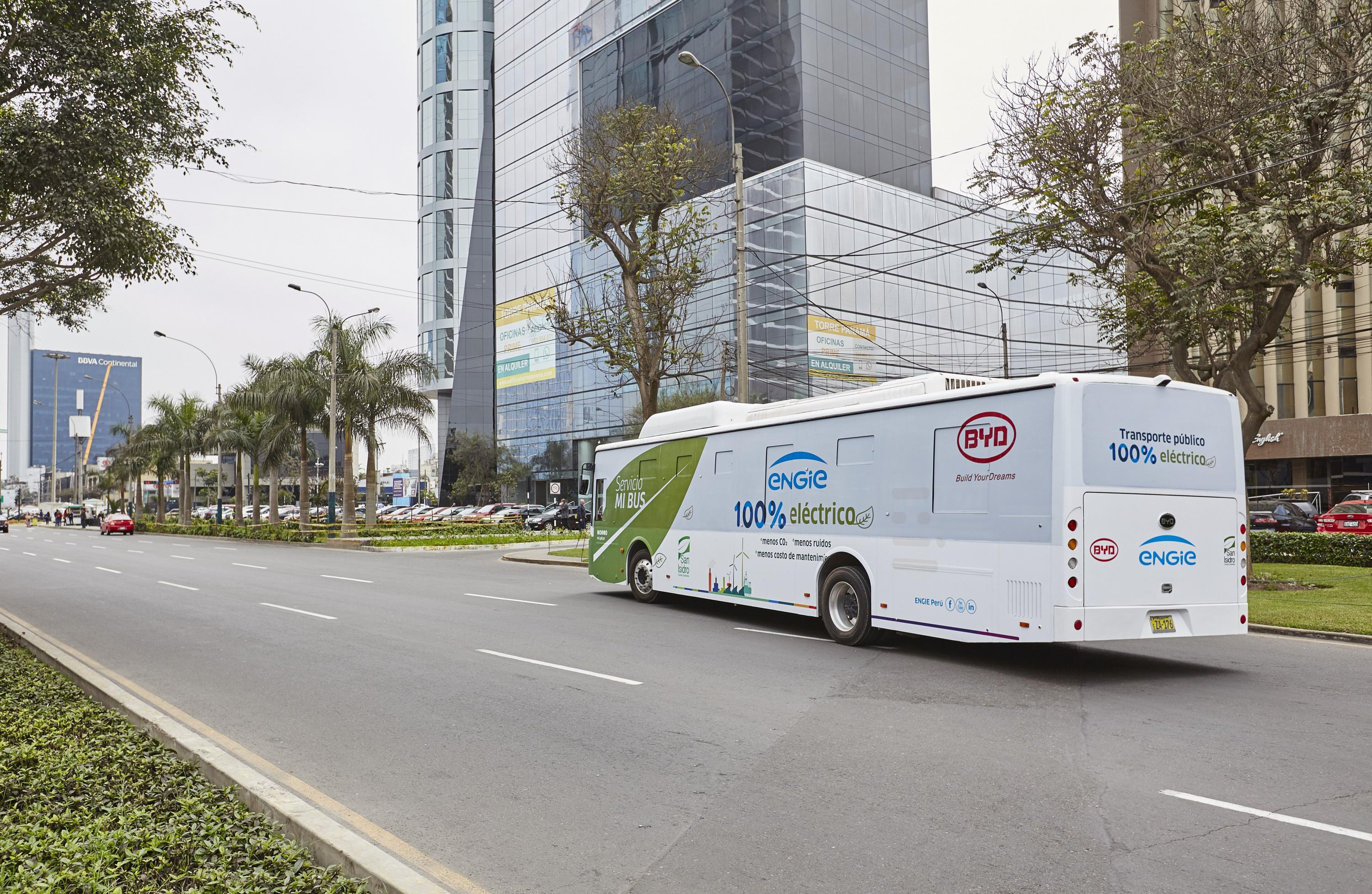 El bus eléctrico recorre las calles de San Isidro en la actualidad. (Foto: Difusión)