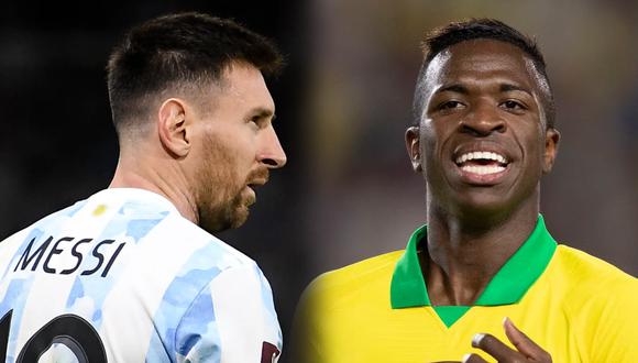 Lionel Messi y Vinicius Jr. se robarán las miradas en el Brasil vs Argentina por las Clasificatorias Conmebol 2026 (Foto: Composición)