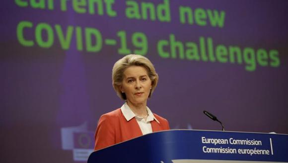 La presidenta de la Comisión Europea, Ursula von der Leyen, este miércoles en Bruselas. (Foto: EFE/EPA/OLIVIER HOSLET)