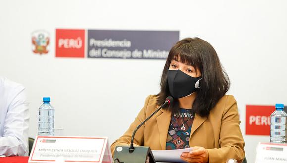 Mirtha Vásquez liderará una conferencia de prensa. (Foto: PCM)