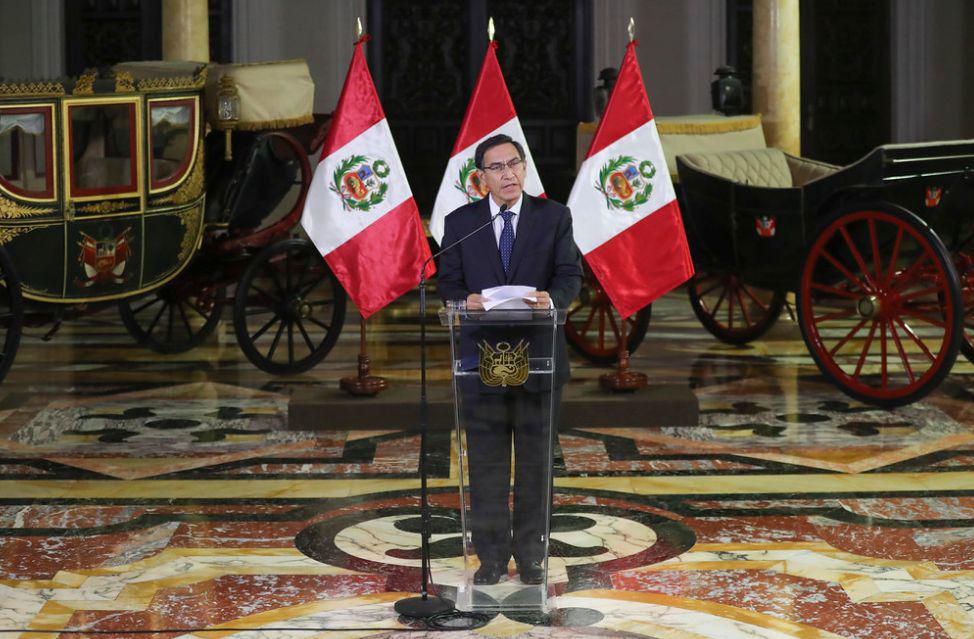 Martín Vizcarra dio un mensaje para anunciar la disolución del Congreso este lunes. (Foto: Presidencia de la República)