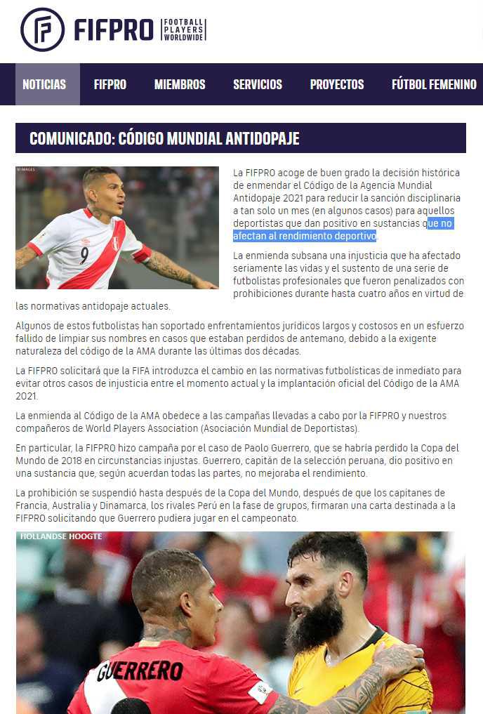 El apoyo a Paolo Guerrero fue una de las campañas de FIFPro contra el Código de la Agencia Mundial Antidopaje. (Foto: Archivo GEC)