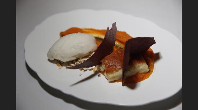 Postre de la "Quimera" del BTH Hotel con sabores parecidos a los de un cebiche. (Foto: Manuel Melgar)