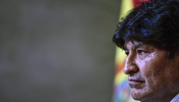 En esta imagen de archivo tomada el 27 de enero de 2020, el expresidente de Bolivia Evo Morales durante una conferencia de prensa. (Foto de Ronaldo SCHEMIDT / AFP).