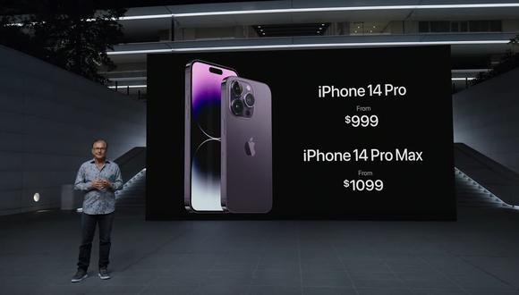 Precios del iPhone 14 Pro.