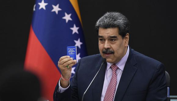 El presidente de Venezuela, Nicolás Maduro, durante una conferencia de prensa, donde se otorgó una licencia a Chevron, en Caracas, Venezuela, el 30 de noviembre. (Foto: Bloomberg)