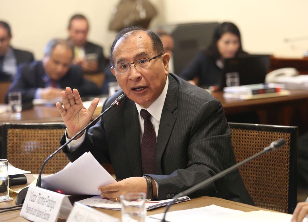 El presidente del JNE, Víctor Ticona, se presentó ante la Comisión de Presupuesto del Congreso. (Foto: Congreso).
