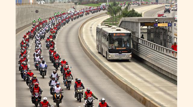 Unos 1,800 motociclistas recorrieron los distritos de Jesús María, Magdalena, Breña, Cercado, Pueblo Libre, San Isidro, Miraflores, San Luis, San Borja, Surco y La Molina. (Foto: Wilfredo Huanachin)