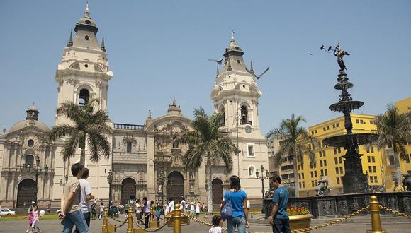 Catedral de Lima en la Plaza de Armas de la Ciudad.