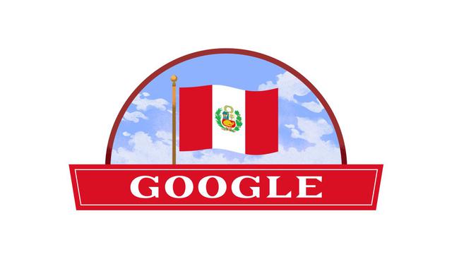 Para este año, la bandera del Perú se levanta sobre el nombre de Google en el doodle que celebra las Fiestas Patrias en nuestro país. (Foto: Google)