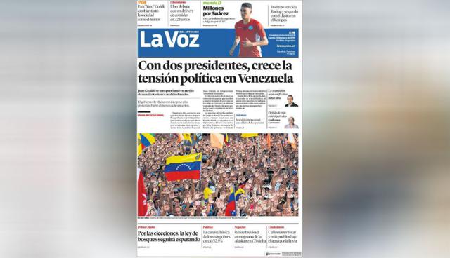 La crisis venezolana en las principales portadas del mundo. (Foto: La Voz - Argentina)