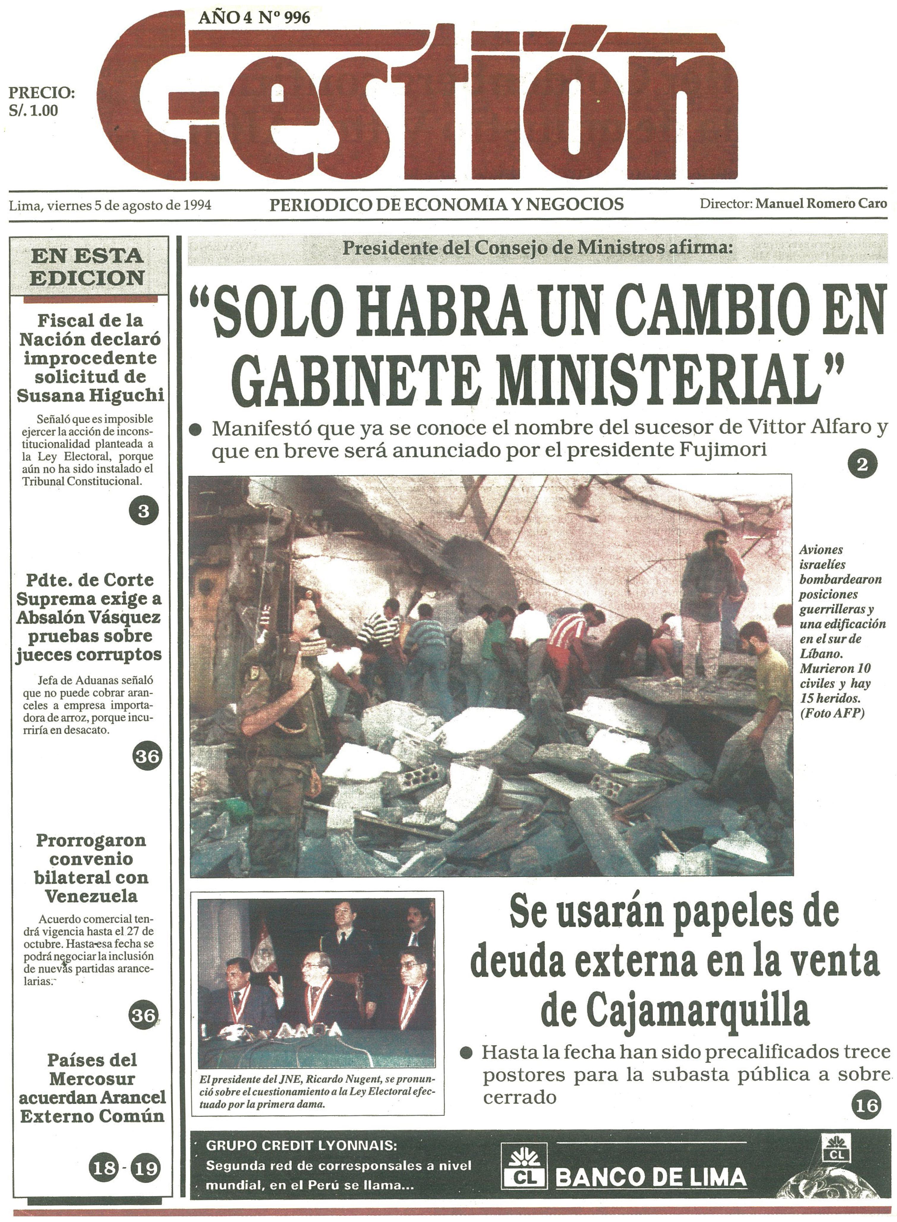 portada 5 agosto 1994