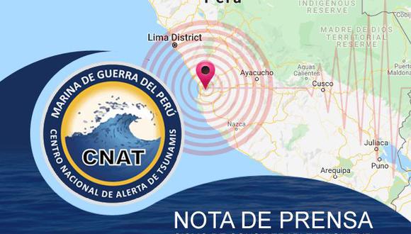 Marina de Guerra del Perú precisó que sismo en Ica no genera tsunami en el litoral. (Facebook)