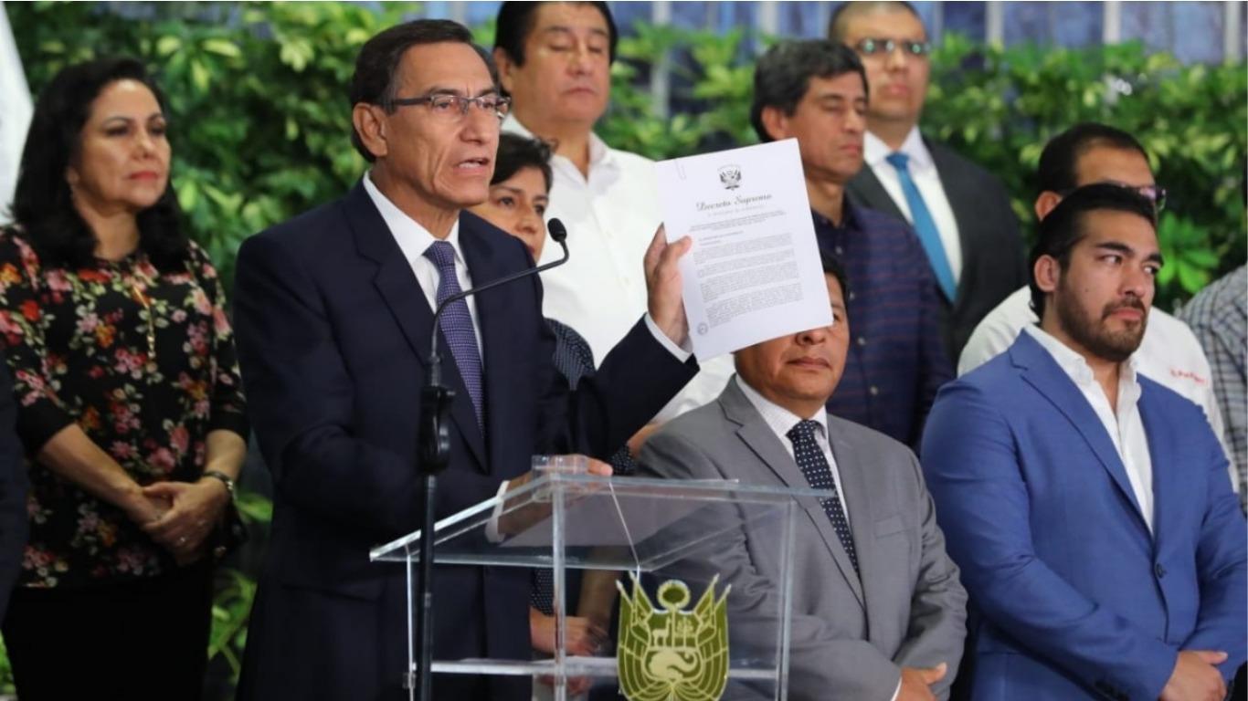 El presidente Martín Vizcarra informó sobre las medidas de su gobierno para enfrentar el coronavirus. (Foto: Presidencia)