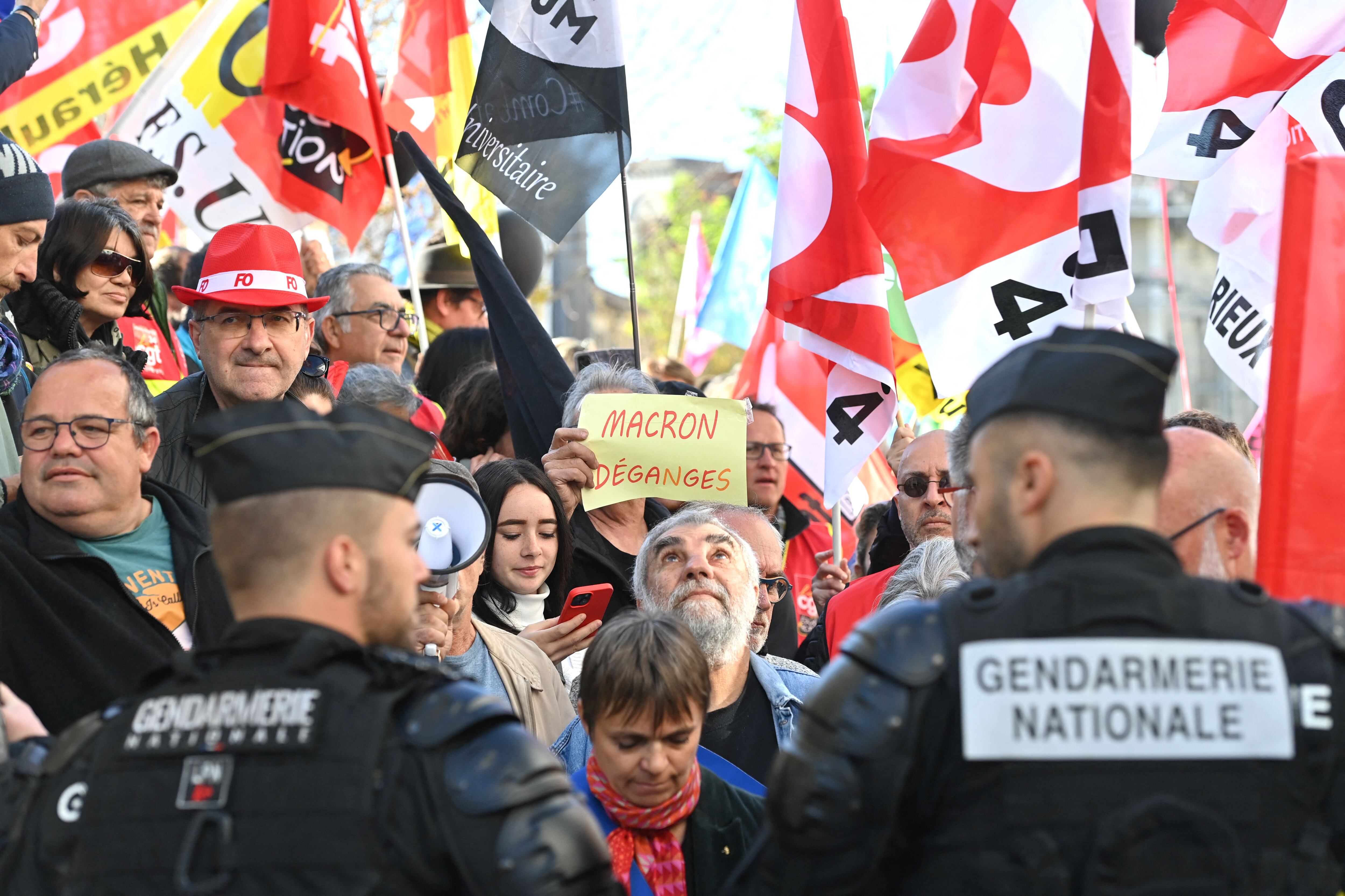 A May 1 protest in France against pension reform