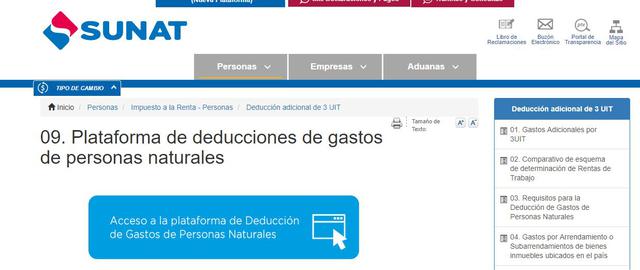 Como paso siguiente se tendrá que ingresar a la opción de acceso a la plataforma que muestra la web. (Foto: Captura)