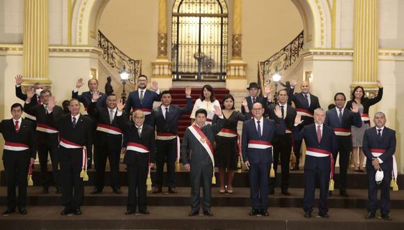 El cuarto Gabinete Ministerial del presidente Pedro Castillo es encabezado por el jurista Aníbal Torres. (Foto: Presidencia)