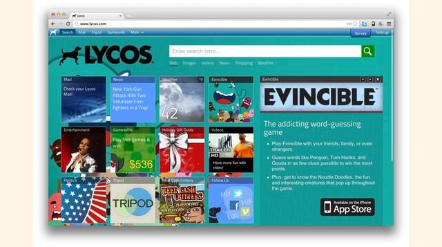 Lycos. Este buscador empezó en 1994 con un catálogo de 54,000 documentos. Seis meses después registraban un millón y medio, y para el 1996 rozó los 60 millones. En el 2004 fue revendido por un 2% de su valor original.