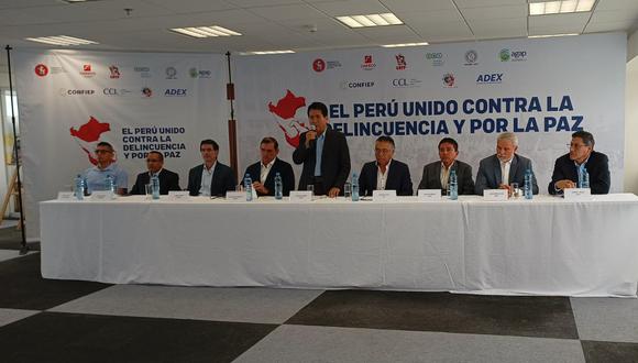 Los gremios empresariales, junto a una confederación de trabajadores, advierten al Gobierno el impacto que está teniendo la inseguridad en el Perú.